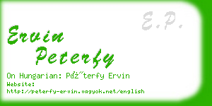 ervin peterfy business card